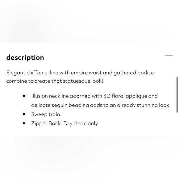 NWT cap sleeve chiffon a-line with floral applique SIZE 6, color: soft w… - Picture 10 of 13